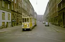 København / Kopenhagen Københavns Sporveje SL 3 (Tw 573 + Bw 15xx) Marstalsgade / Strandboulevarden im Februar 1968. - Scan von einem Farbnegativ. Film: Kodacolor X. Kamera: Konica EE-matic.
