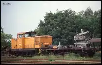 BW Jerichow am 20.5.1993: 346649 mit einem V 60 Motor als Ladegut!