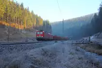 143 851-4 MEG 603 und 156 004-4 MEG 804 bei Förtschendorf am 16.12.2013.