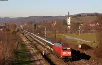 101 063-6 mit dem EC 9 (Hamburg Altona-Zürich HB) bei Denzlingen 25.1.16