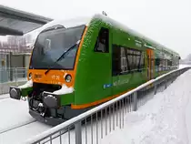 VT 25 im Bahnhof Zwiesel fotografiert vom eingezäunten Bahnsteig 1. 23.01.2016