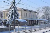 Bahnhof Bucuresti Baneasa am 24.01.2016. Dieser Bahnhof hat zwei Empfangsgeb�ude. Dieser hier ist das regul�re Empfangsgeb�ude, f�r Passagiere. Das zweite Geb�ude war fr�her f�r Protokollzwecke gedacht.
