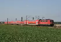 111 144 mit RE 4849 (Rheine–Braunschweig Hbf) am 17.09.2014 in Vechelde