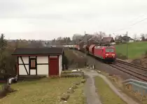 145 064-2 zu sehen am 26.01.16 mit einem Frankenwaldumleiter in Jößnitz.