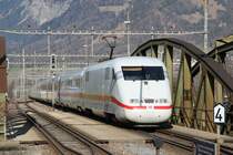  Nachschuss  auf den gerade ausfahrenden ICE1 nach Hamburg in Landquart.01.02.16	