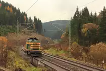 211 074-0 Erfurter Gleisbau bei Förtschendorf am 09.11.2015.