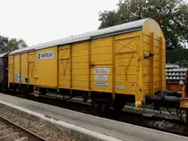Werkzeugwagen 4081(A-RTS)9433405-3 (ehemalig Gbs) anlässlich Gleisbaustelle in Ried; 151013