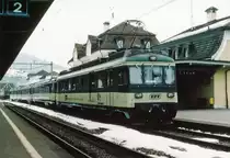 SOB/BT: Regionalzug mit dem BDe 576 051  EBNAT KAPPEL  (ehemals BT) bei einem Zwischenhalt in Wattwil im Februar 2004.
Foto: Walter Ruetsch