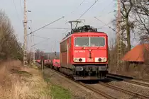 155 099-5 auf der KBS 425 am BÜ 13,272km in Recklinghausen 13.2.2016 