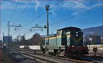 SŽ 643-028 fährt als Lokzug durch Maribor-Tabor Richtung Maribor HBF. /22.1.2016