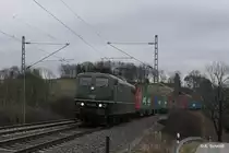 DGS 95328 nach Hamburg mit der SRI 151 124 bei Jocketa. Am 13.02.2016 bei Gegengleisfahrt fotografiert. 