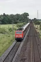111 100 als RE70 von Mannheim nach Frankfurt - Streckenabschnitt Gernsheim / Groß Gerau - 10.06.2015