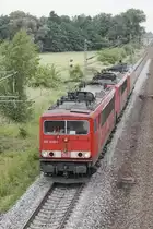 Lokzug - 155 039-1, ? und 189 020-1 DB - Streckenabschnitt Gernsheim - Groß Gerau - 10.06.2015