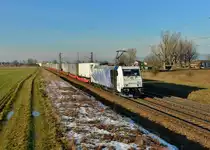 185 662 mit einem KLV am 26.01.2016 bei Plattling. 