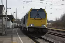 Voith Maxima 40 CC (sechsachsige dieselhydraulische Streckenlokomotive) am 6. Februar 2016 in Stuttgart-Münster.