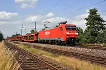 DB Schenker Rail 152 103 mit gemischtem Güterzug in Richtung Osnabrück (Diepholz, 30.06.12).