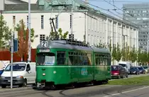 Düwag Be 4/6 624 noch in Betrieb auf der Linie 21. Der Wagen ist am 01.02.16 verladen worden für Beograd. Basel Voltaplatz 18.08.2015