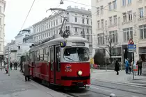 Wien Wiener Linien SL 49 (E1 4549 (Rotax 1975)) Siebensterngasse / Siebensternplatz am 19. Februar 2016.
