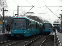 VGF Bombardier U5-50 Wagen 873 und U5-25 Wagen 667 am 01.03.16 in Frankfurt am Main
