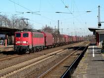 140 846-7 mit G�terzug in Herne am 12.3.07