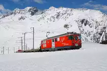 Mit einem leeren Autozug erreicht der Deh 4/4 I 23 am 21.02.2016 Nätschen.