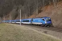 1216 235 mit RJ73 zwischen Bruck/Mur und Pernegg am 2.03.2016.