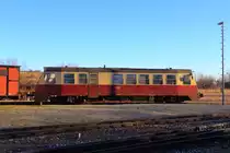 Triebwagen 187 019, als P8951 aus Quedlinburg kommend und mit Fahrziel Eisfelder Talmühle, am Morgen des 14.02.2015 bei der Einfahrt in den Bahnhof Gernrode.