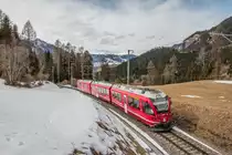 RhB Allegra ABe 8/12 3510  Alberto Giacometti  als Regio nach Davos Platz kurz nach Filisur. 28.02.2016