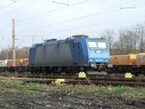 185 520-4 f�r TX Logistik im einsatz, bei ihrer Tagesruhe im �bergabebahnhof der Wanner Herner Eisenbahn. 19.3.07