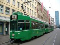 Be 4/4 497 + B 1491 + B ???? Eingeteilt auf der Linie 14 in den Strassen von Basel am 17.03.2007