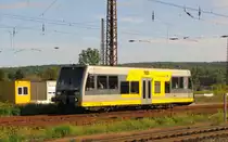 Burgenlandbahn 672 913 als RB 34870 von Naumburg (S) Ost nach Wangen (U), am 08.09.2015 bei der Ausfahrt in Naumburg (S) Hbf.