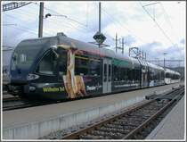 S3 Schaffhausen - St.Gallen Haggen in Etzwilen. Der Wilhelm Tell ist der RABe 526 725-7 und vorne der 710-9, beide Thurbo. (19.03.2007)