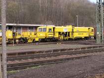 Plasser und Theurer 08-275 Unimat 3S  Suuper Susi  der Firma H. Kaiser Gleisbau am 21.03.07 in Saarbr�cken. Der Schotterpflug  war leider verdeckt.