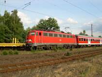 110 490 am 6.8.2007 mit Regionalbahn in Eystrup Richtung Rotenburg/W�mme
