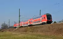 Eine RB von Halle(S) nach Lutherstadt Wittenberg hat am 17.03.16 den Haltepunkt Gräfenhainichen verlassen. Schublok war 114 006.