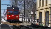 Der ex FW Be 4/4 im Güerzugseinsazt bei der CJ in La Chaux de Fonds. 
18. März 2016
