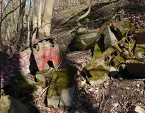 Im Wald fand ich noch die Überreste von Kabelschächten und einen alten Signalsockel welche von der stillgelegten Bahnstrecke Horrem - Mödrath der ehemaligen Bergheimer Kreisbahn stammen. Die Strecke wurde am 1. Oktober stillgelegt und vollständig abgebaut.

Horrem 26.03.2016 