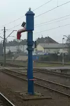 Ein gut erhaltener Wasserkran in Zbaszynek (Neu Bentschen), Strecke Frankfurt (Oder)-Poznan. 25.03.2016 11:43 Uhr.