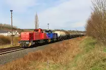G 1206 (Lok 214 infra Leuna) und G 1206 (Lok 211 infra Leuna) zu sehen am 28.03.16 in Caaschwitz.