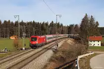 1016 004 mit IC 662 am 06.02.2016 bei Teisendorf.