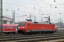DB Lok 152 094-9 durchfährt den Badischen Bahnhof. Die Aufnahme stammt vom 12.03.2016.