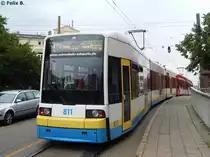 Bombardier Nr. 811 des Nahverkehr Schwerin in Schwerin am 18.08.2015