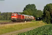 232 571-0 mit 185 339-9 mit einem Umleitergüterzug Richtung Leipzig bei Oberteich, 01.07.2015