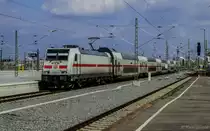 146 555 erreicht mit IC 2035 aus Norddeich den Endbahnhof Leipzig Hbf auf Gleis 15. (09.04.2016)