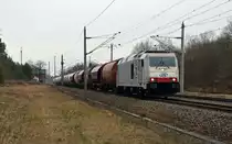 285 108 durchfuhr mit der Bedienung des Torgauer Glaswerkes am 27.03.16 Burgkemnitz Richtung Wittenberg. Wegen Bauarbeiten wurde der sonst über Leipzig verkehrende Zug über Wittenberg nach Torgau umgeleitet.