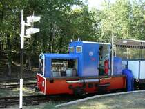 STTST (Le P'tit Train de St-Trojan) auf der Atlantikinsel Ile d'Ol�ron.  
Lok 7, Baujahr 1937 , Hersteller Billard in Tours, Typ T75.

Die Lok wurde von der STTST mit einem Deutz-Motor und  hydraulischer Kraft�bertragung modernisiert.

Die STTST ist eine Touristikbahn mit 600mm Spurweite und hat eine L�nge von 6 km.

16.09.2004