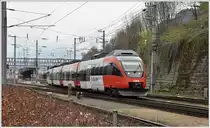 S1 5623 mit 4024 027-7 nach Bludenz verlässt Feldkirch. (09.04.2016)