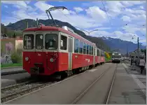 Wie in alten Zeiten: der CEV BDE 2/4 ist mit seinem Bt als Regionalzug 1335 von Vevey kommend in Blonay eingetroffen. 
12 April 2016