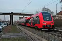 Nachschuss auf den brandneuen X 74003 von mtr express am 03.02.2015, als dieser von der 152 116-0 durch Orschweier von der Schweizer Grenze nach Rostock Seehafen überführt wurde.