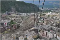 Die Neue Rittner Seilbahn verbindet seit 2009 Bozen mit Oberbozen. (16.04.2016)